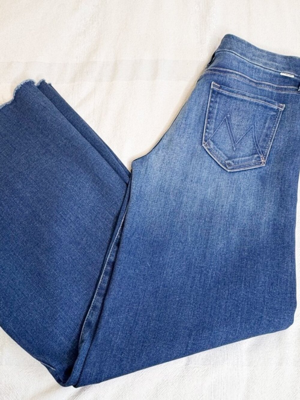 MOTHER The Roller Fray Balls Of Yarn Wide Leg Jeans Blue Size 29 - Picture 15 of 15